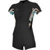 O’Neill Women’s Bahia 2/1mm Full Zip, Short Sleeve, Spring Wetsuit, Glide-Black/Mikah Floral, 10