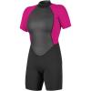 O’Neill Women’s Reactor-2 2mm Back Zip Short Sleeve Spring Wetsuit(Black/Berry)