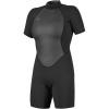 O’Neill Women’s Reactor-2 2mm Back Zip Short Sleeve Spring Wetsuit(Black/Black)