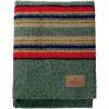 Pendleton Yakima Camp Blanket Full Queen 90″ x 90″ – Wool Cotton, Large, Dry Clean, Soft and Durable Throw for Home and Travel – Mineral Umber(Green Heather)