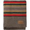 Pendleton Yakima Camp Blanket Full Queen 90″ x 90″ – Wool Cotton, Large, Dry Clean, Soft and Durable Throw for Home and Travel – Mineral Umber(Mineral Umber)
