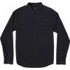 RVCA Men’s Thatll Do Stretch Long Sleeve Woven Button Front Shirt(Black)