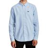 RVCA Men’s Thatll Do Stretch Long Sleeve Woven Button Front Shirt(Oxford Blue)