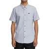 RVCA Men’s Thatll Do Stretch Short Sleeve Woven Button Front Shirt, Pavement S125