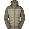 Rab Men’s Microlight Alpine 700-Fill Down Hooded Puffer Jacket for Hiking & Skiing(Light Khaki/Stone)