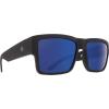 SPY Optic Cyrus, Square Sunglasses, Color and Contrast Enhancing Lenses(Soft Matte Black/Bronze With Light Blue Spectra)