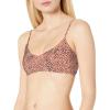 Seafolly Women’s Standard Bralette Bikini Top Swimsuit with Clip Back(Safari Spot Rose Sands)