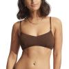 Seafolly Women’s Standard Bralette Bikini Top Swimsuit with Clip Back(Sea Dive Tiramisu)