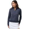 TravisMathew womens Cloud 1/2 Zip(Heather Navy Blazer)