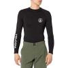 Volcom Men’s Solid UPF 50+ Long Sleeve Rashguard(Black 2)