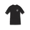 Volcom Mens Solid UPF 50+ Short Sleeve RashguardRash Guard Shirt(Black 1)