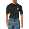 Volcom Mens Solid UPF 50+ Short Sleeve RashguardRash Guard Shirt(Black 2)