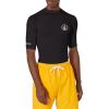 Volcom Mens Solid UPF 50+ Short Sleeve RashguardRash Guard Shirt(Black White)