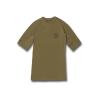 Volcom Mens Solid UPF 50+ Short Sleeve RashguardRash Guard Shirt(Military 1)