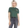 Volcom Womens Short Sleeve Pocket Dial Tee – Crew Neck T-Shirt with Chest Pocket and Screen Print(Dark Pine)