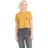 Volcom Womens Short Sleeve Pocket Dial Tee – Crew Neck T-Shirt with Chest Pocket and Screen Print(Dijon)
