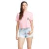 Volcom Womens Short Sleeve Pocket Dial Tee – Crew Neck T-Shirt with Chest Pocket and Screen Print(Guava)