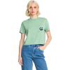 Volcom Womens Short Sleeve Pocket Dial Tee – Crew Neck T-Shirt with Chest Pocket and Screen Print(Sea Green)
