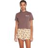 Volcom Womens Short Sleeve Pocket Dial Tee – Crew Neck T-Shirt with Chest Pocket and Screen Print(Slate Grey)