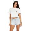 Volcom Womens Short Sleeve Pocket Dial Tee – Crew Neck T-Shirt with Chest Pocket and Screen Print(Star White Logo)