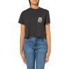 Volcom Womens Short Sleeve Pocket Dial Tee – Crew Neck T-Shirt with Chest Pocket and Screen Print(Vintage Black)
