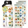 Wondery Parks of the USA® Water Bottle With 63 Waterproof Stickers of Parks (USA), 32 oz Stainless Steel Water Bottle for Traveling, Hiking, Camping, National Park Gifts- WHITE(White)