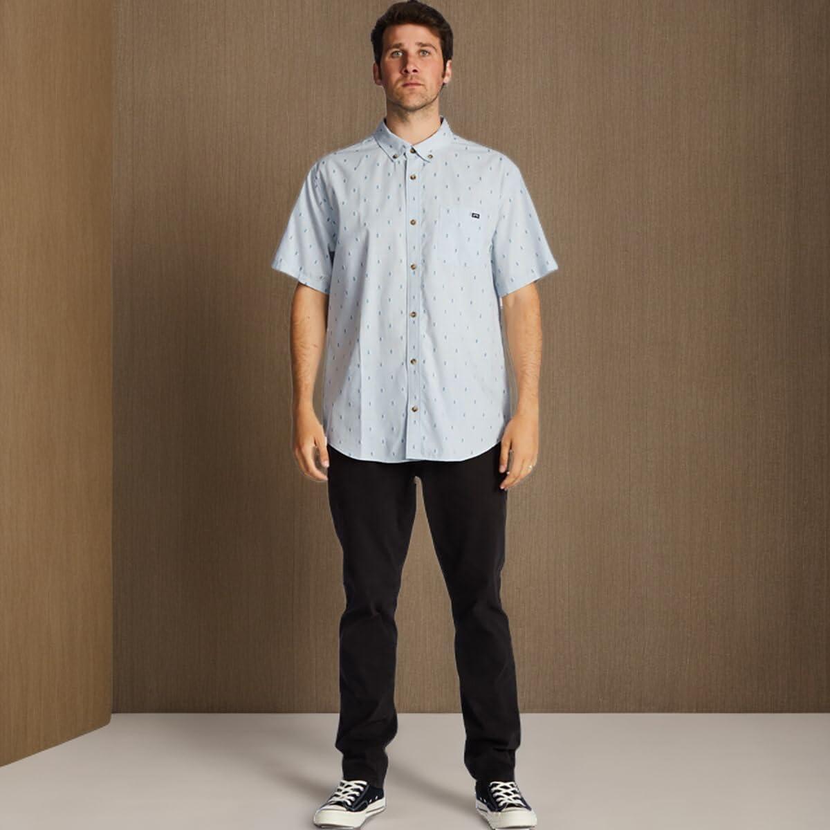 imageBillabong Mens All Day Jacquard Short Sleeve WovenBlue Haze