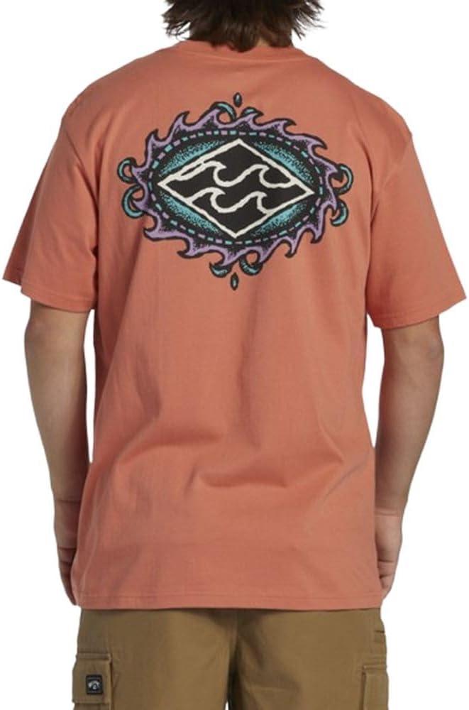 imageBillabong Mens Crayon Wave Short Sleeve Graphic TeeCrayon Wave Coral