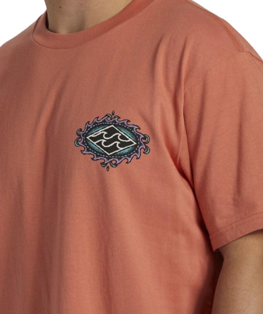 imageBillabong Mens Crayon Wave Short Sleeve Graphic TeeCrayon Wave Coral