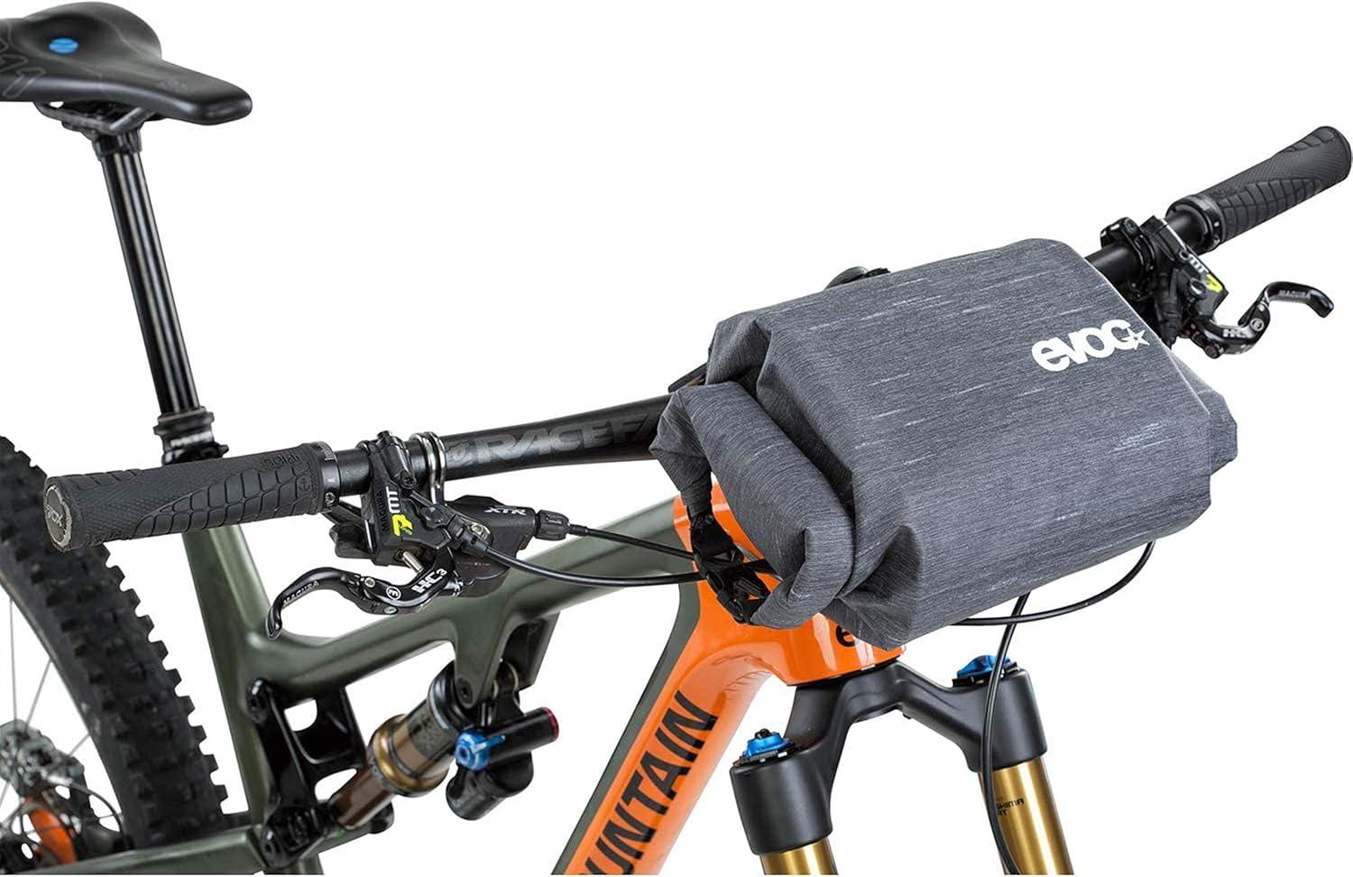 imageEVOC HANDLEBAR PACK BOA Handlebar Bag Bicycle Bag for Additional Storage Space Large Storage Space 25L or 5L BOA Fit System Quick Access on Both Sides Waterproof and DirtRepellentCarbon grey