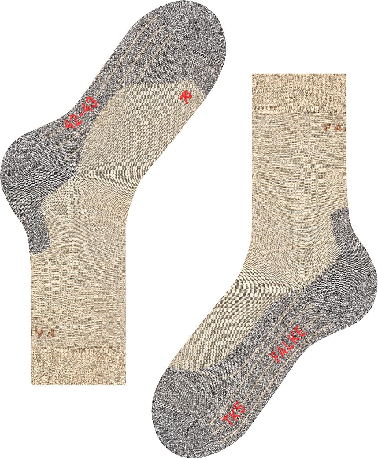 imageFALKE Womens TK5 Wander Hiking Socks 1 PairBeige Nature Melange 4100