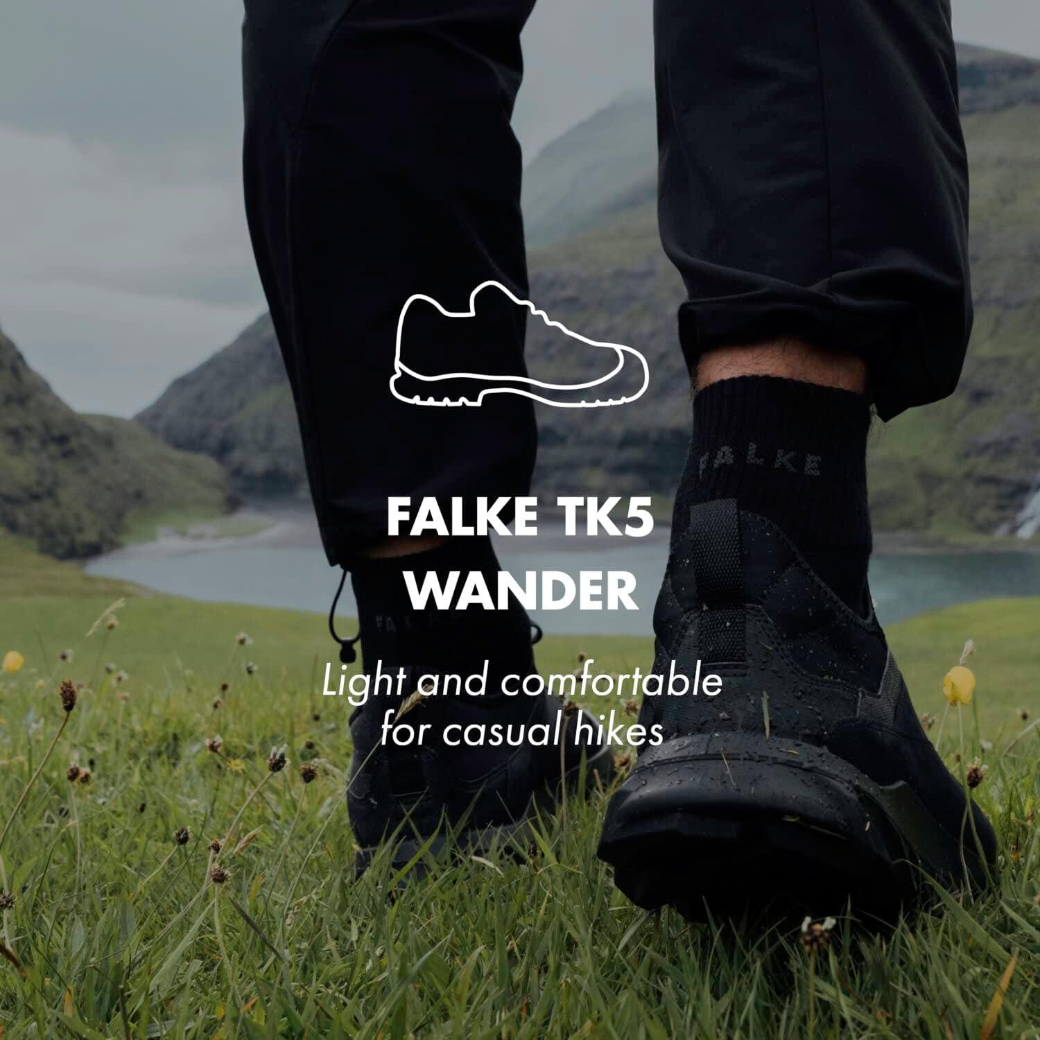 imageFALKE Womens TK5 Wander Hiking Socks 1 PairBlack Blackmix 3010