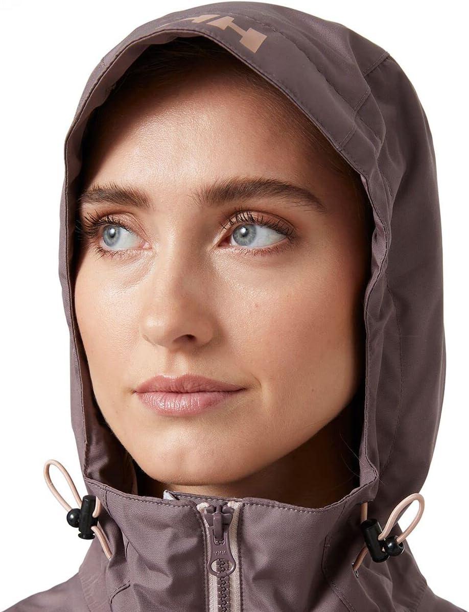 imageHelly Hansen Womens Long Belfast Lightweight Waterproof Windproof Breathable Raincoat Jacket with Hood656 Sparrow Grey