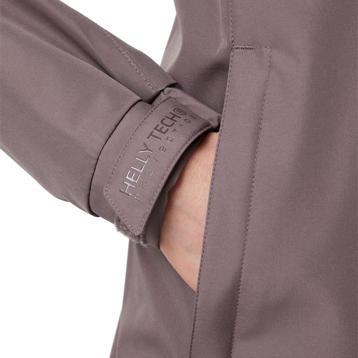 imageHelly Hansen Womens Long Belfast Lightweight Waterproof Windproof Breathable Raincoat Jacket with Hood656 Sparrow Grey