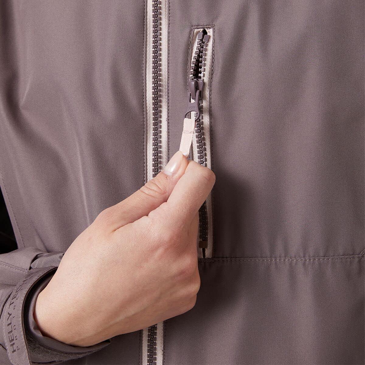 imageHelly Hansen Womens Long Belfast Lightweight Waterproof Windproof Breathable Raincoat Jacket with Hood656 Sparrow Grey