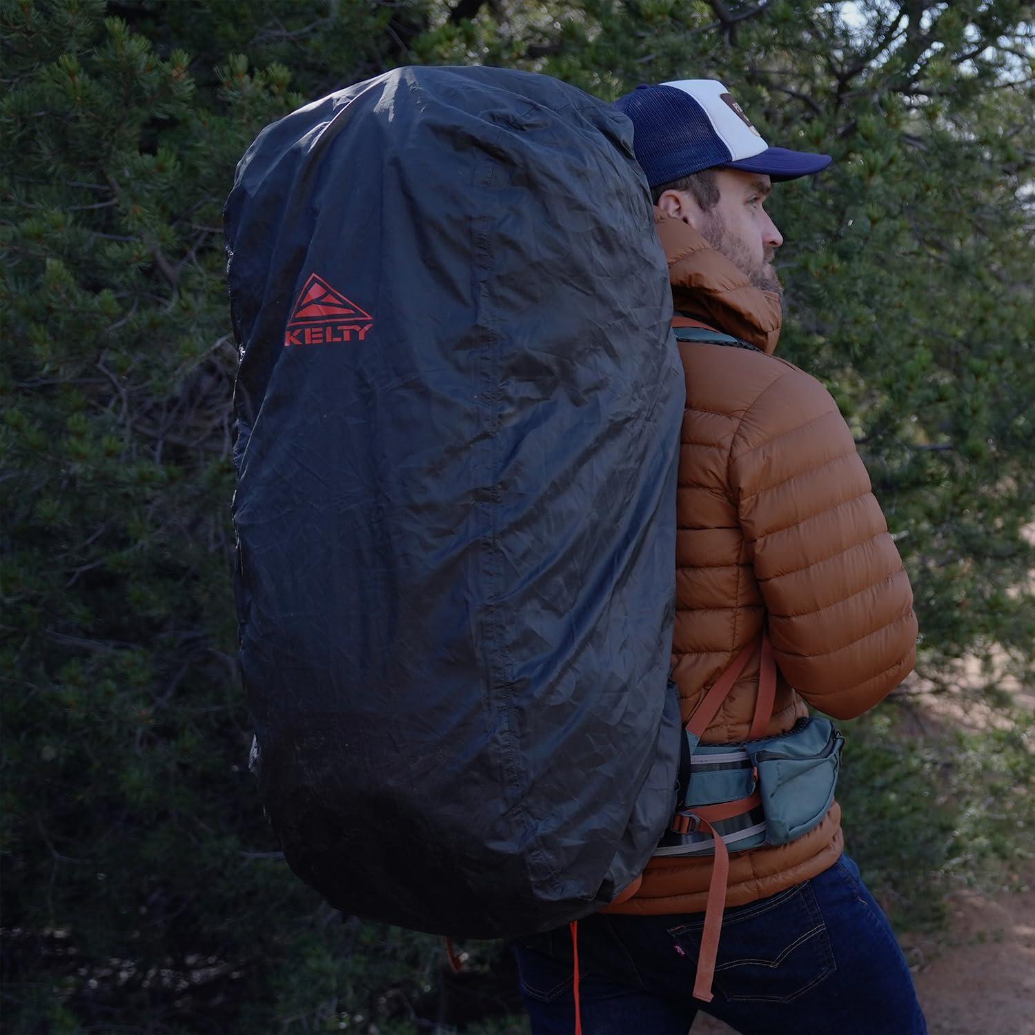 imageKelty Backpack Rain Cover Water Proof Cover for Hiking and Backpacking Packs 30 to 105 Liters Elastic Cinch Integrated Stuff Pocket 2024 UpdateXL 80105L