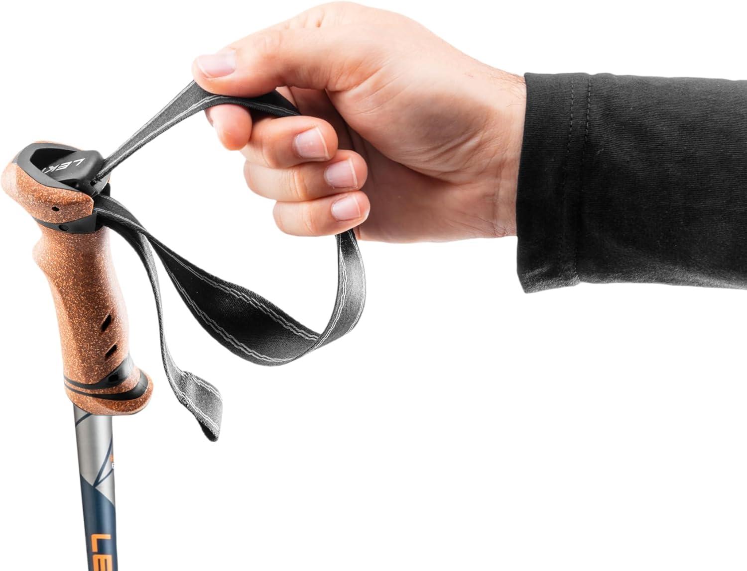 imageLEKI Legacy Lite Trekking Poles Aluminum Collapsible Lightweight Walking Poles for HikingOrangeBlueAnthracite