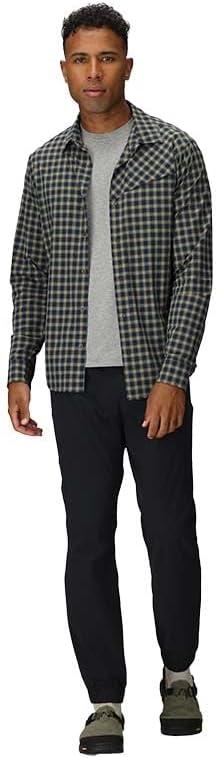 imageMens Astroman Long Sleeve Sun ShirtGold Nebula Plaid