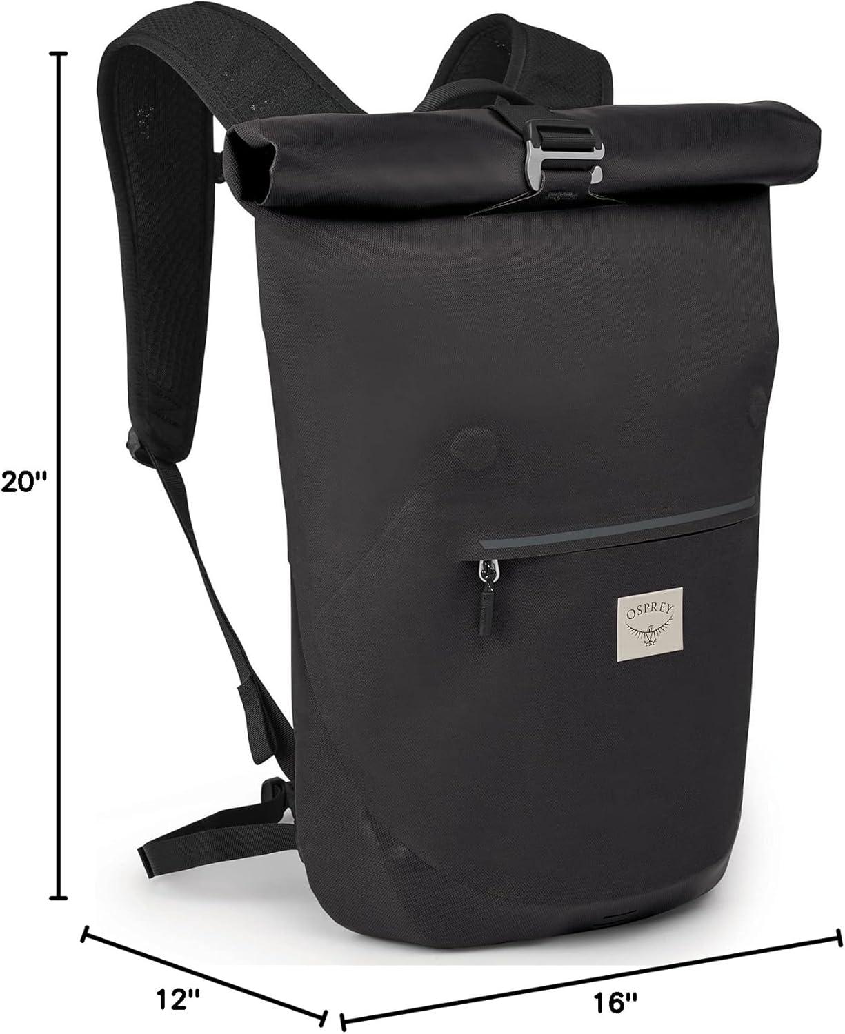 imageOsprey Arcane Roll Top 18L Waterproof Laptop Backpack Acorn RedStonewash Black