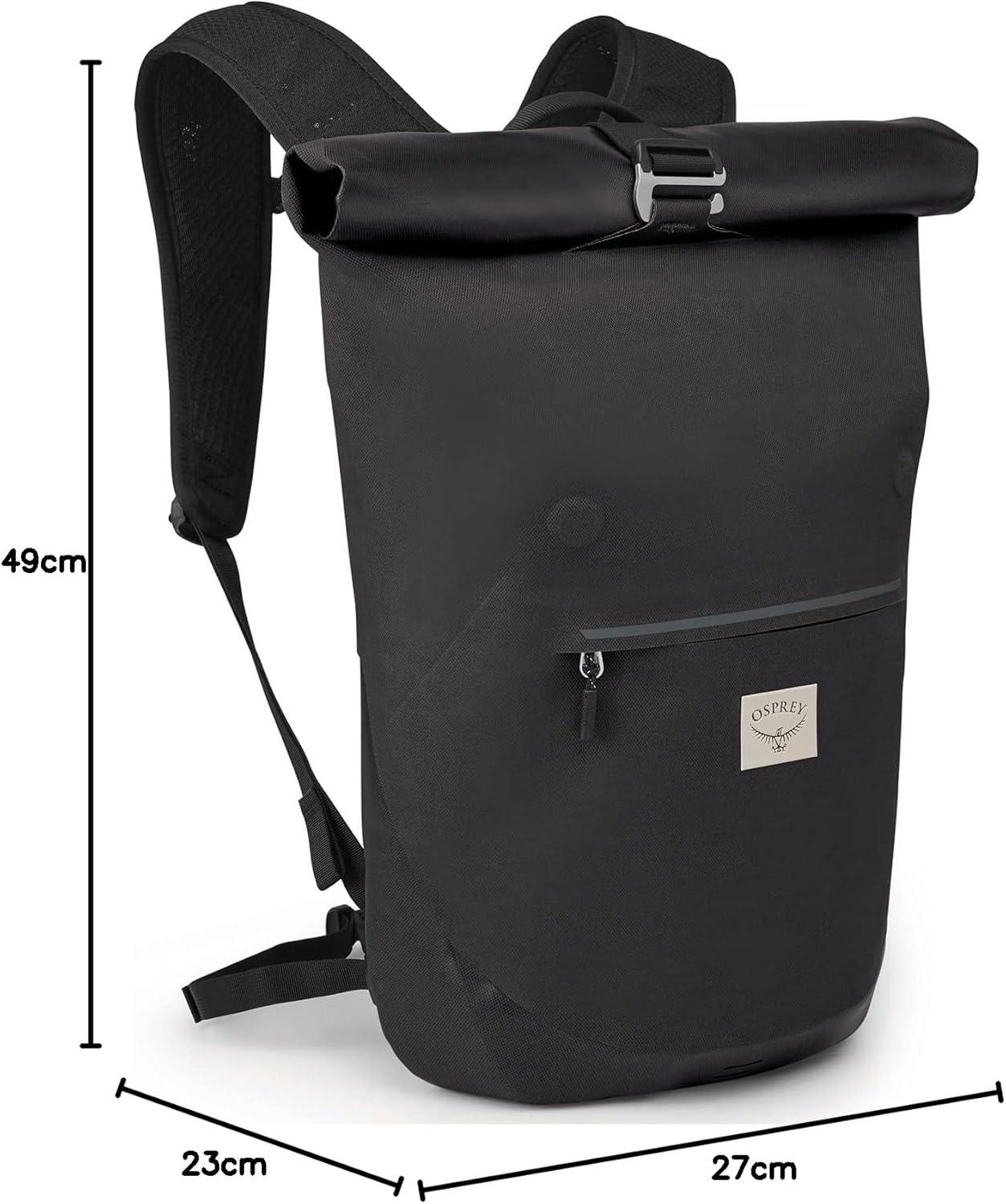 imageOsprey Arcane Roll Top 18L Waterproof Laptop Backpack Acorn RedStonewash Black