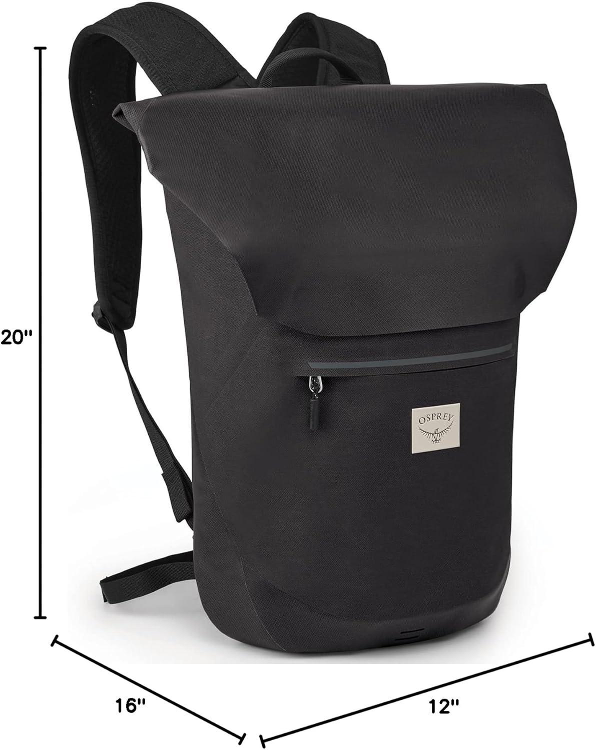 imageOsprey Arcane Roll Top 18L Waterproof Laptop Backpack Acorn RedStonewash Black