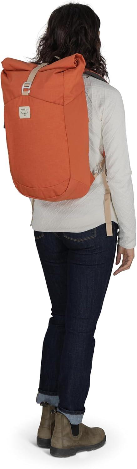 imageOsprey Arcane Roll Top Commuter Backpack BlackPorcelain Orange Heather