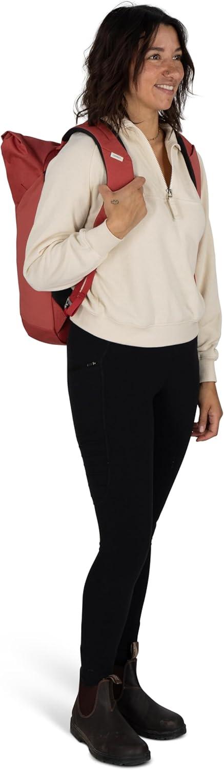 imageOsprey Arcane Roll Top Commuter Backpack BlackRed Pampas Heather