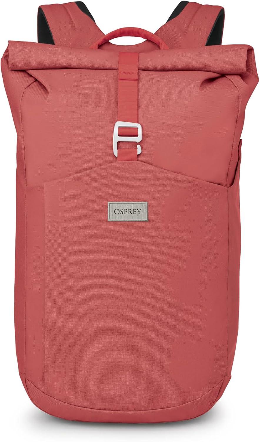 imageOsprey Arcane Roll Top Commuter Backpack BlackRed Pampas Heather