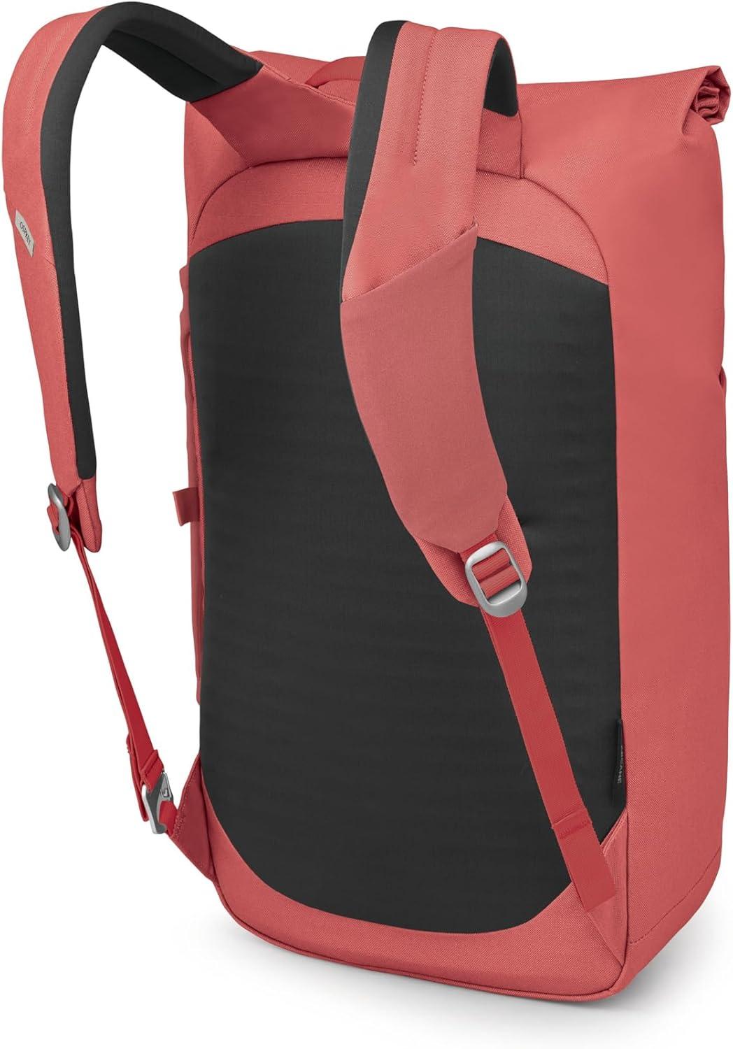 imageOsprey Arcane Roll Top Commuter Backpack BlackRed Pampas Heather