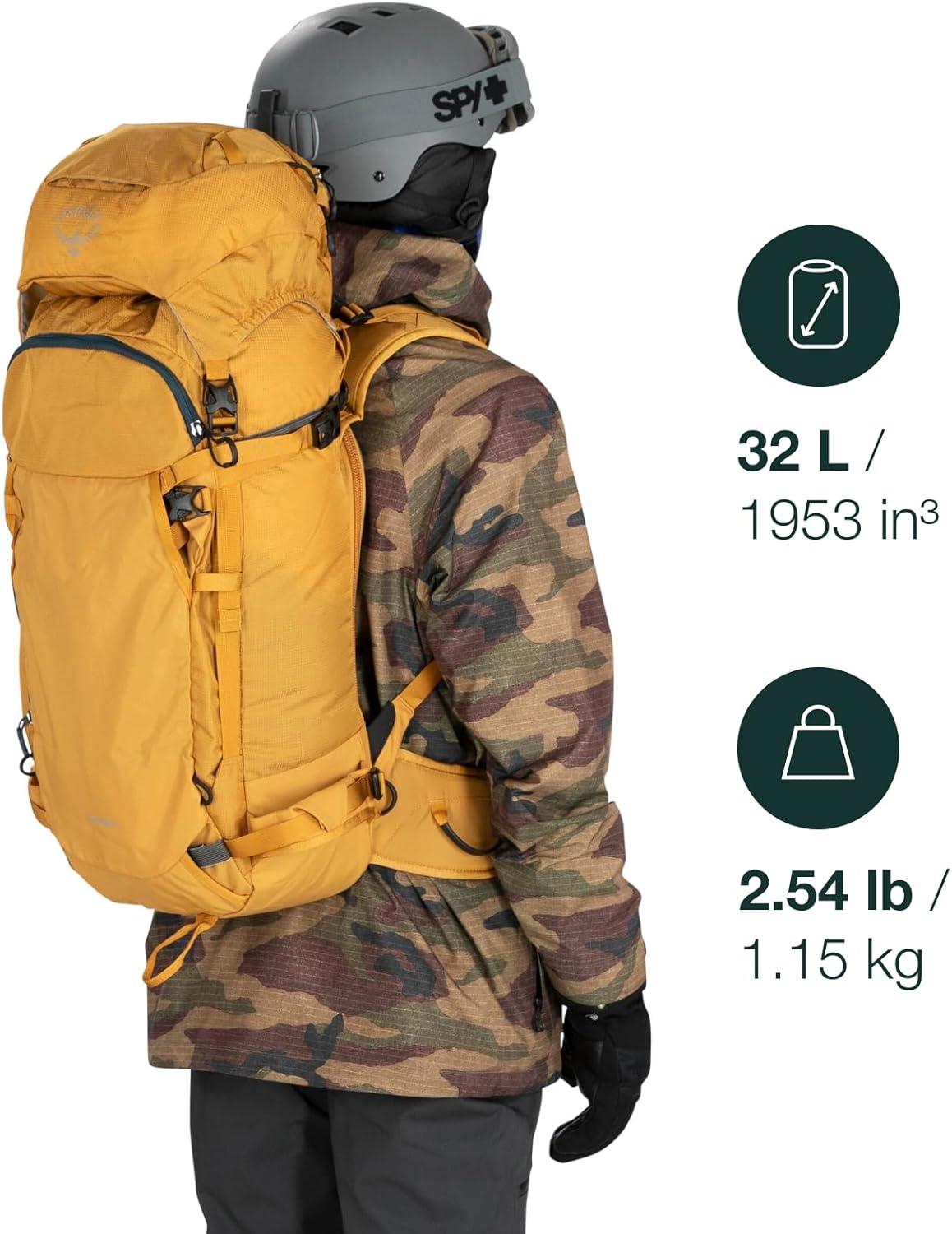 imageOsprey Soelden Pro 32L Mens Ski and Snowboard Backpack with E2 Airbag System Red MountainArtisan Yellow