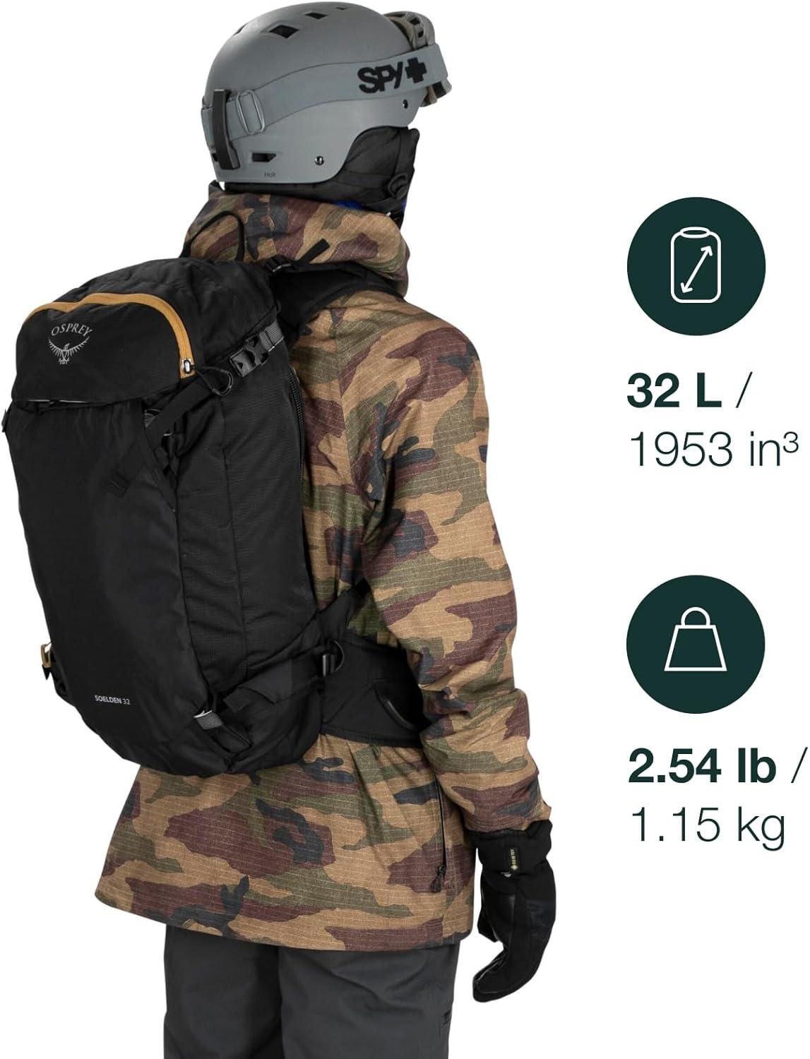 imageOsprey Soelden Pro 32L Mens Ski and Snowboard Backpack with E2 Airbag System Red MountainArtisan Yellow