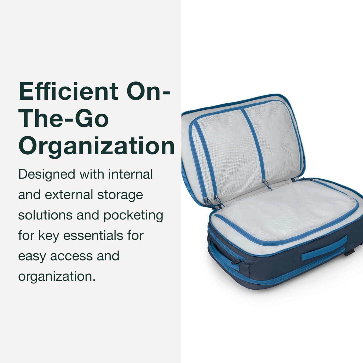 imageOsprey Transporter 44L Travel Pack Raven BlackBlue FlameNocturnal Blue