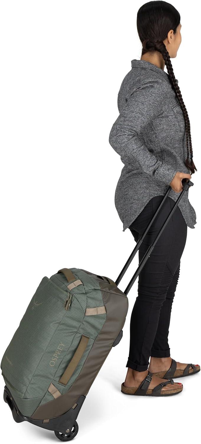 imageOsprey Transporter 90L Wheeled Travel Duffel Bag Large Lightweight Rolling Suitcase for Men and Women Raven BlackBlue FlameNocturnal Blue