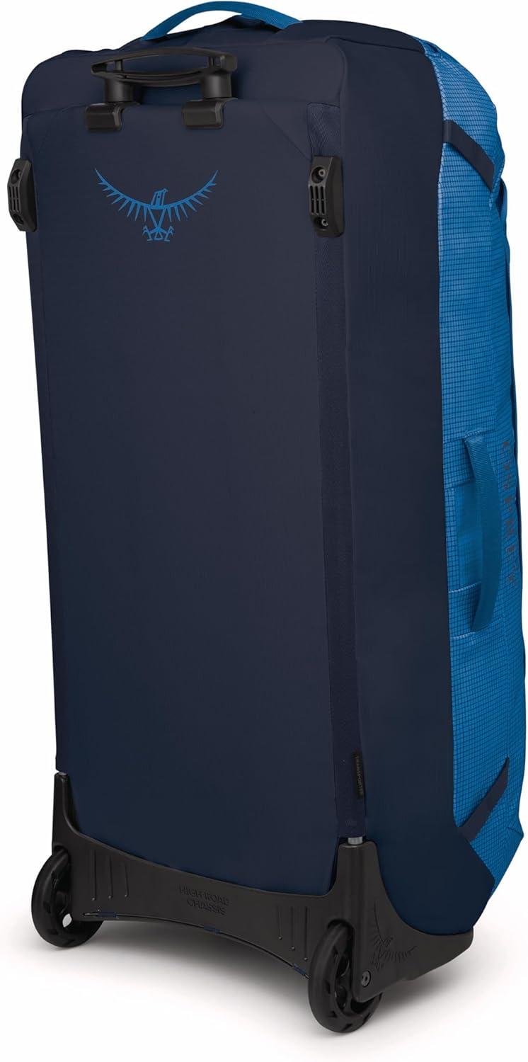 imageOsprey Transporter 90L Wheeled Travel Duffel Bag Large Lightweight Rolling Suitcase for Men and Women Raven BlackBlue FlameNocturnal Blue